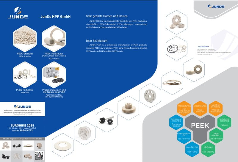 JunDe präsentiert PEEK-Innovationen auf der EUROBIKE 2025 in Frankfurt - JunDe JunDe präsentiert PEEK-Innovationen auf der EUROBIKE 2025 in Frankfurt Bild 2